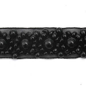 kavatar  wholesale new Handmade Bead lace Embroidered Tulle Trim wedding with Accessories Beads Crystals & Rhinestones