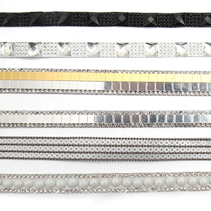 wholesale hot fix tape with rhinestone hot fix trimming chain glitter trim for DIY garment dresses Accessories
