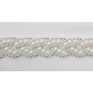 Wholesale Embroidery beaded lace trim 5 cm Mesh fabric lace trims beautiful Accessories for dress 3D wedding Designer