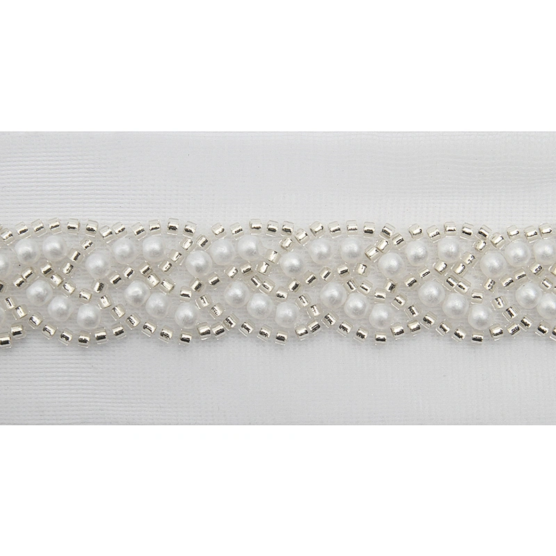 Wholesale Embroidery beaded lace trim 5 cm Mesh fabric lace trims beautiful Accessories for dress 3D wedding Designer
