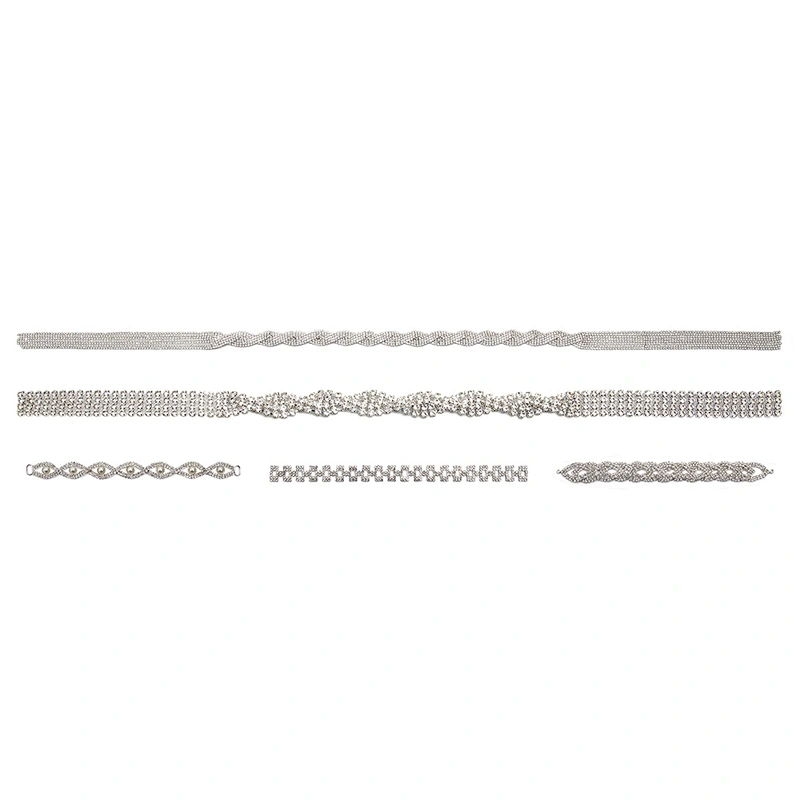 Wholesale Women Evening Party Dress Camisole  Plated tassel fringe alloy Rhinestone Chain Trim Bra Crystal Shoulder Strap