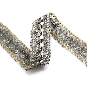 wholesale hot fix tape with rhinestone hot fix trimming chain glitter trim for DIY garment dresses Accessories