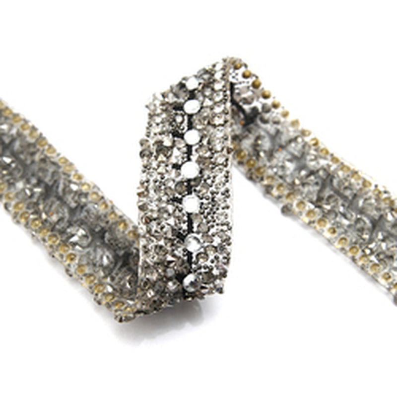 wholesale hot fix tape with rhinestone hot fix trimming chain glitter trim for DIY garment dresses Accessories