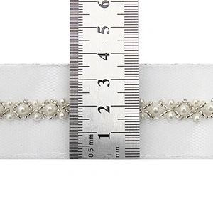 kavatar  wholesale new Handmade Bead lace Embroidered Tulle Trim wedding with Accessories Beads Crystals & Rhinestones