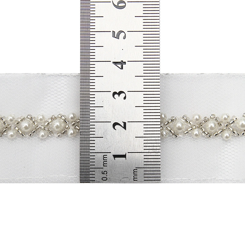 kavatar  wholesale new Handmade Bead lace Embroidered Tulle Trim wedding with Accessories Beads Crystals & Rhinestones