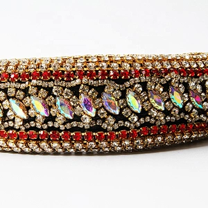 Manufacturer of direct colored beads with multi - colored gemstone hand sewn stylish temperament latest style hair hoops baroque