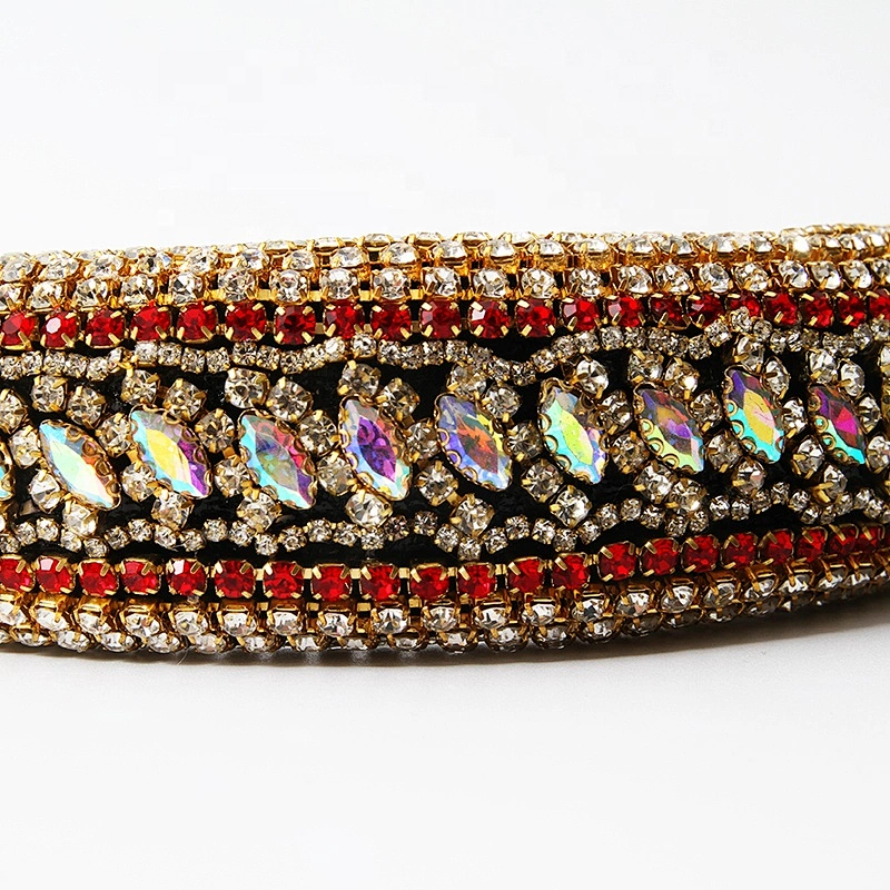 Manufacturer of direct colored beads with multi - colored gemstone hand sewn stylish temperament latest style hair hoops baroque