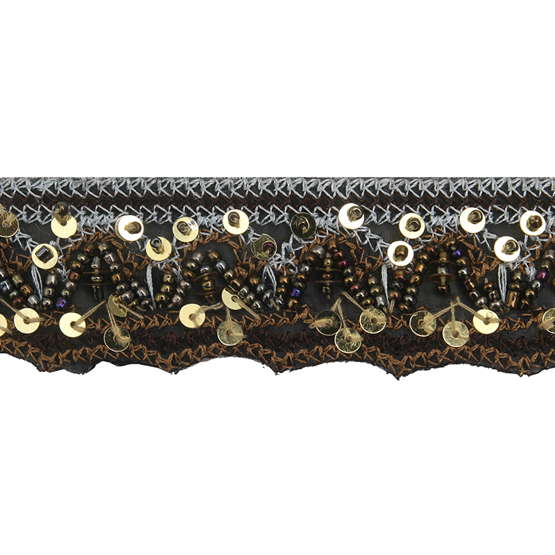 kavatar  wholesale new Handmade Bead lace Embroidered Tulle Trim wedding with Accessories Beads Rhinestones