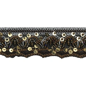 kavatar  wholesale new Handmade Bead lace Embroidered Tulle Trim wedding with Accessories Beads Rhinestones