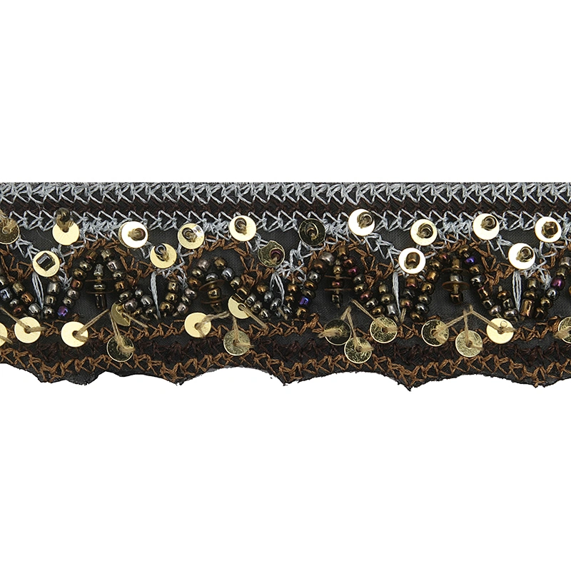 kavatar  wholesale new Handmade Bead lace Embroidered Tulle Trim wedding with Accessories Beads Rhinestones