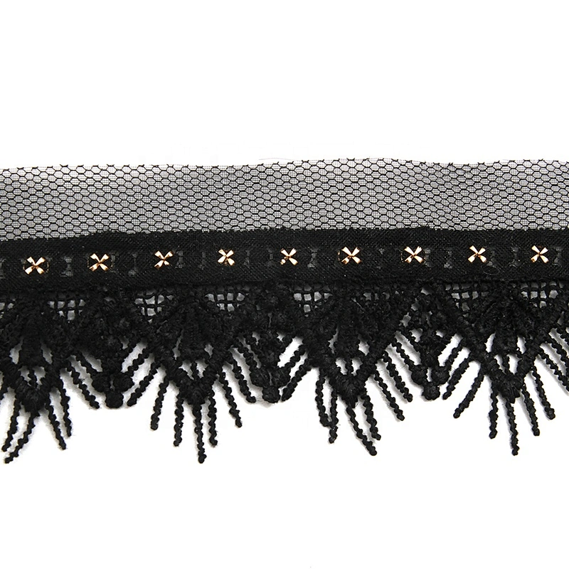 Wholesale 4.5cm Size Studs trim ribbon diy handmade costume dress sewing bead lace trim Design Rivets Trims