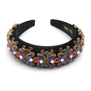wholesale Hair Decoration Velour Crystal And Rhinestone Cup chain Decorated hair accessories Hairbands WOMEN HEADBAND