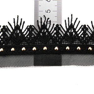 Wholesale 4.5cm Size Studs trim ribbon diy handmade costume dress sewing bead lace trim Design Rivets Trims