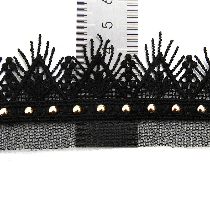 Wholesale 4.5cm Size Studs trim ribbon diy handmade costume dress sewing bead lace trim Design Rivets Trims
