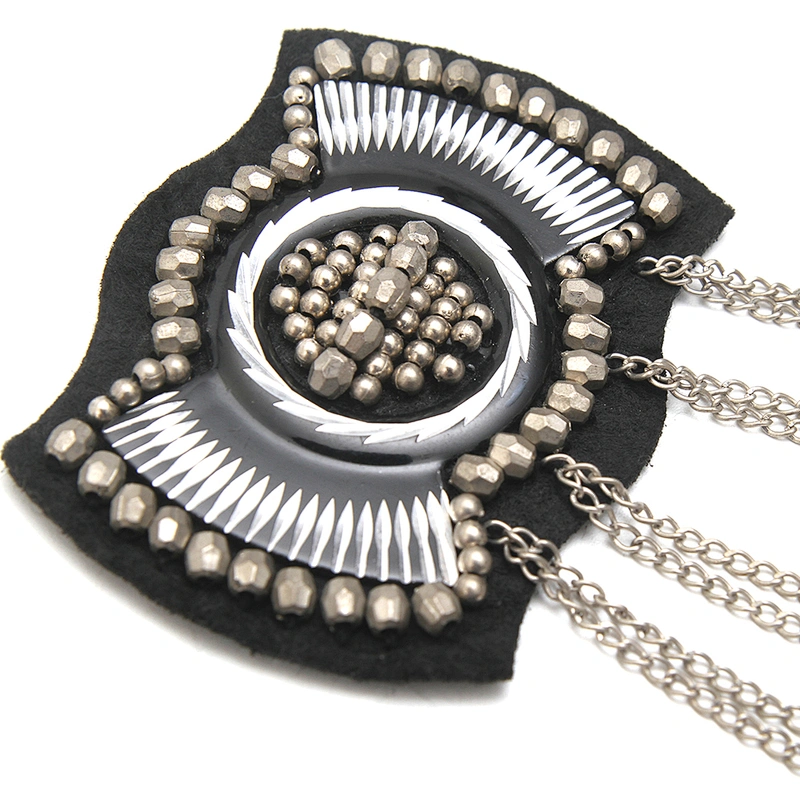 wholesale  designer badges cloth stickers Sew on for clothing accessories decoration 3D patch  rhinestone Metal Chain Tassel