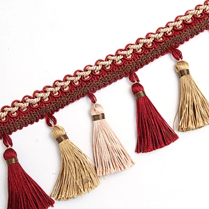 Wholesale Hstock goods tassel and beaded fringe for curtain decoration igh Quality Curtain Tassel Garment