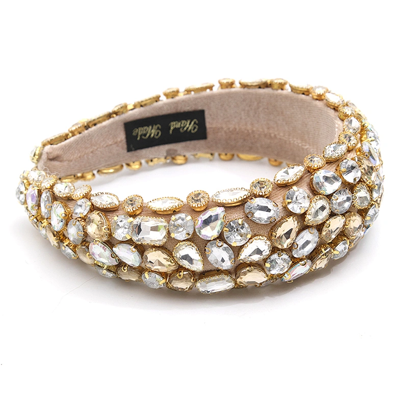 wholesale Hair Decoration Velour Crystal And Rhinestone Cup chain Decorated hair accessories Hairbands WOMEN HEADBAND