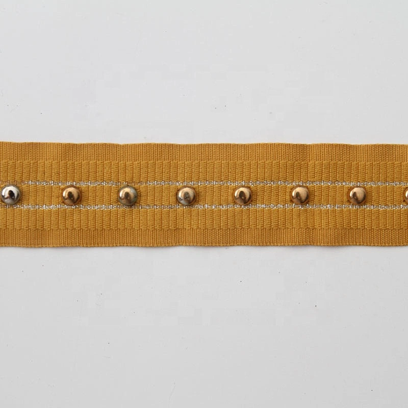 Rivet Mesh Trim Copper Beads Ribbon Tape Fabric Diy Jeans Belt Collar Decoration Shoelace Net Cord Sewing Garment Accessories