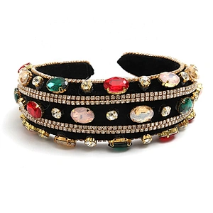European and American cross-border rhinestone hair band sponge flannel creative fluffy fashion girl hair band hair band luxury