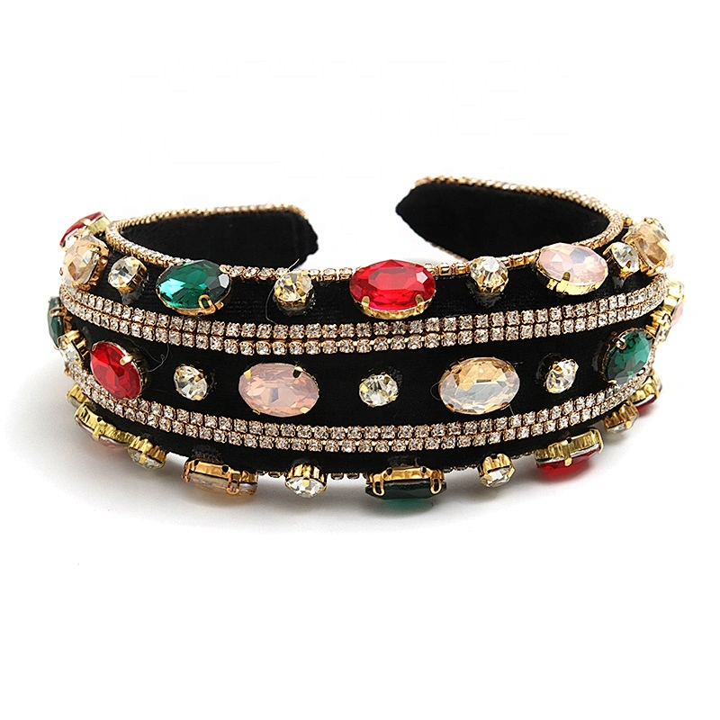 European and American cross-border rhinestone hair band sponge flannel creative fluffy fashion girl hair band hair band luxury