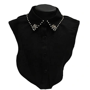 Autumn winter shirt collar versatile Korean water soluble shirt court  studded diamond base lace collar fake