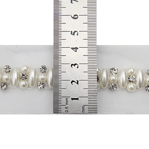 kavatar  wholesale new Handmade Bead lace Embroidered Tulle Trim wedding with Accessories Beads Crystals & Rhinestones
