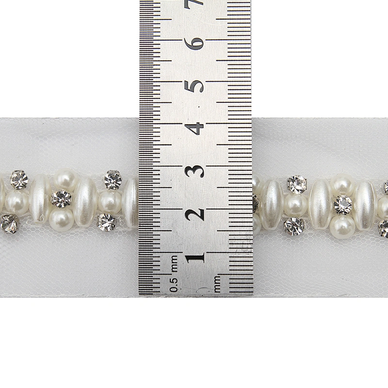 kavatar  wholesale new Handmade Bead lace Embroidered Tulle Trim wedding with Accessories Beads Crystals & Rhinestones