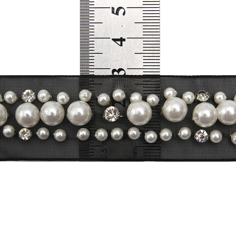 kavatar  wholesale new Handmade Bead lace Embroidered Tulle Trim wedding with Accessories Beads Crystals & Rhinestones