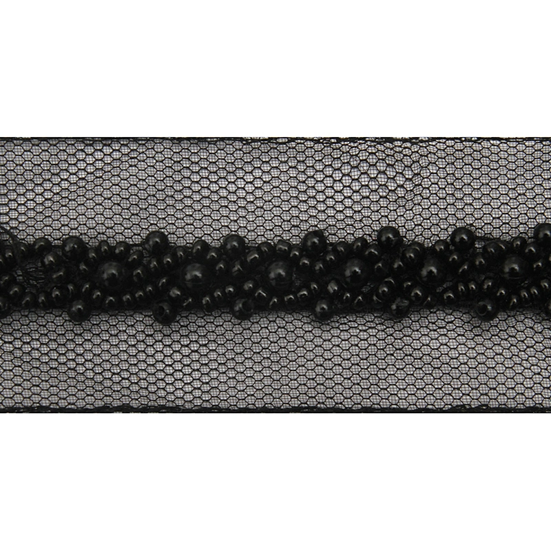 kavatar  wholesale new Handmade Bead lace Embroidered Tulle Trim wedding with Accessories Beads Crystals & Rhinestones