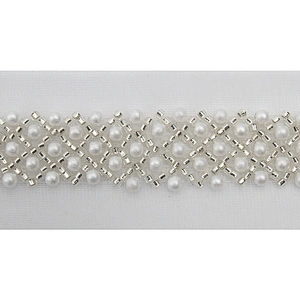 Wholesale Embroidery beaded lace trim 4.7 cm Mesh fabric lace trims beautiful Accessories for dress 3D wedding Designer