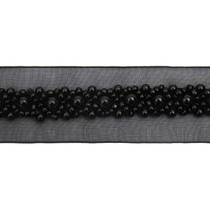 kavatar  wholesale new Handmade Bead lace Embroidered Tulle Trim wedding with Accessories Beads Crystals & Rhinestones