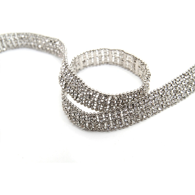 Wholesale Women Evening Party Dress Camisole  Plated Bikini Connector Rhinestone Chain Trim Bra Crystal Shoulder Strap