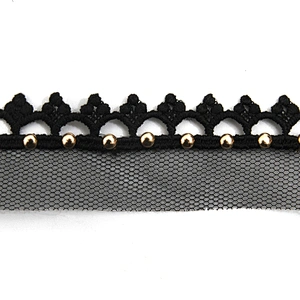 Wholesale 3cm Size Studs trim ribbon diy handmade costume dress sewing bead lace trim Design Rivets Trims