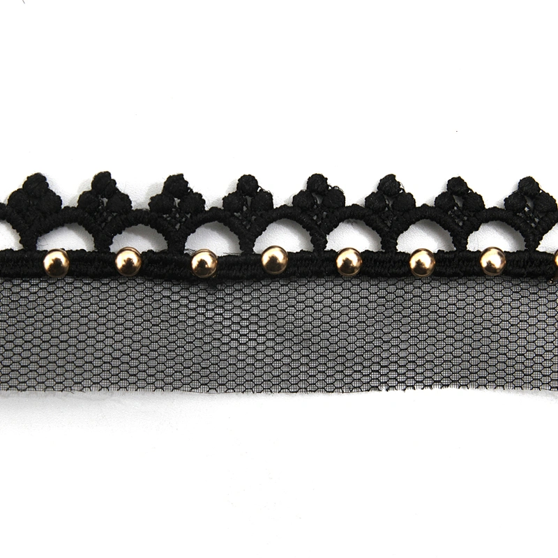 Wholesale 3cm Size Studs trim ribbon diy handmade costume dress sewing bead lace trim Design Rivets Trims
