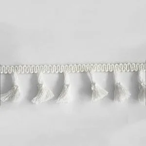 Kavatar Wholesale Customized Pure White Tassel Fringe For Garment Accessoires
