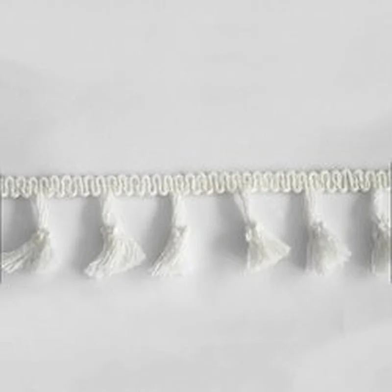 Kavatar Wholesale Customized Pure White Tassel Fringe For Garment Accessoires