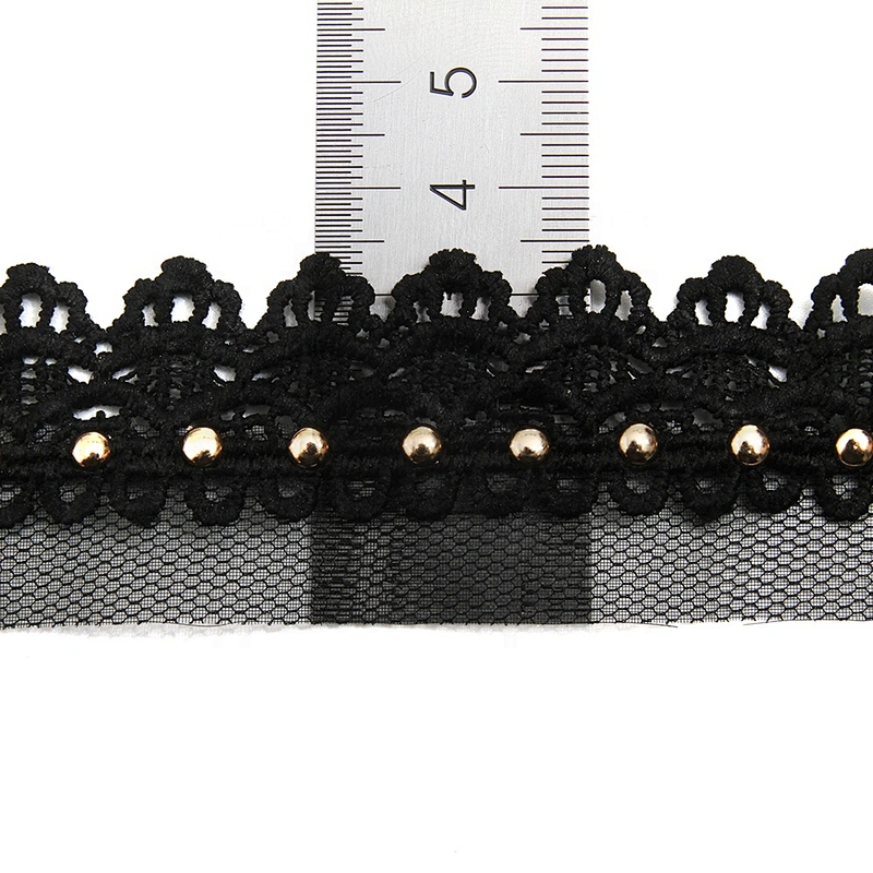 Wholesale 3.5cm Size Studs trim ribbon diy handmade costume dress sewing bead lace trim Design Rivets Trims
