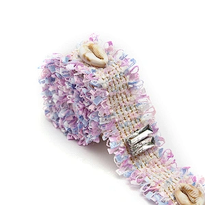 Shell shape Wholesale Personalized Multi lace trim pearl Embroidery Ribbon Cotton Ribbon trims and garment accessories