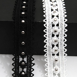Wholesale 2.7cm Size Studs trim ribbon diy handmade costume dress sewing bead lace trim Design Rivets Trims