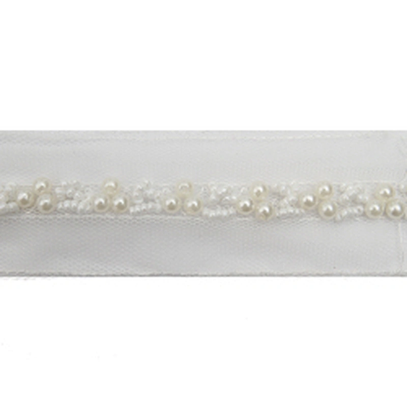kavatar  wholesale new Handmade Bead lace Embroidered Tulle Trim wedding with Accessories Beads Crystals & Rhinestones