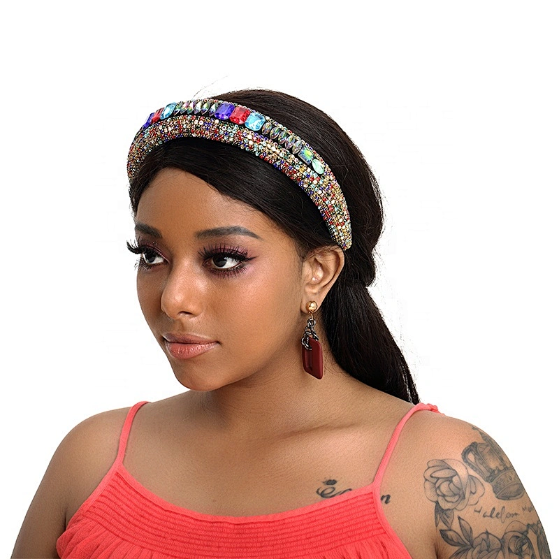 Pink bead headband blue color pearl headband Bridal with hand sewn acrylic bead flower Hairbands bow latest hairband de bling