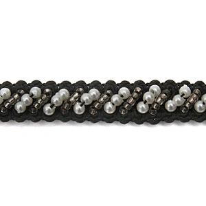 kavatar  wholesale new Handmade Bead lace Embroidered Tulle Trim wedding with Accessories Beads Crystals & Rhinestones