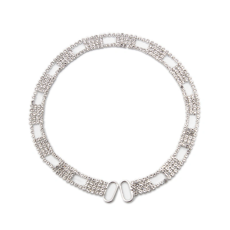 Wholesale Women Evening Party Dress Camisole  Plated tassel fringe alloy Rhinestone Chain Trim Bra Crystal Shoulder Strap