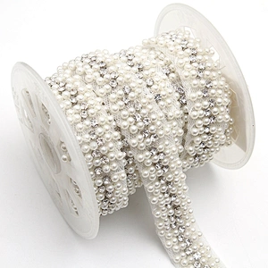 kavatar  wholesale new Handmade Bead lace Embroidered Tulle Trim wedding with Accessories Beads Crystals & Rhinestones
