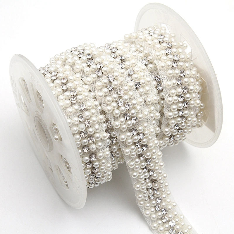 kavatar  wholesale new Handmade Bead lace Embroidered Tulle Trim wedding with Accessories Beads Crystals & Rhinestones