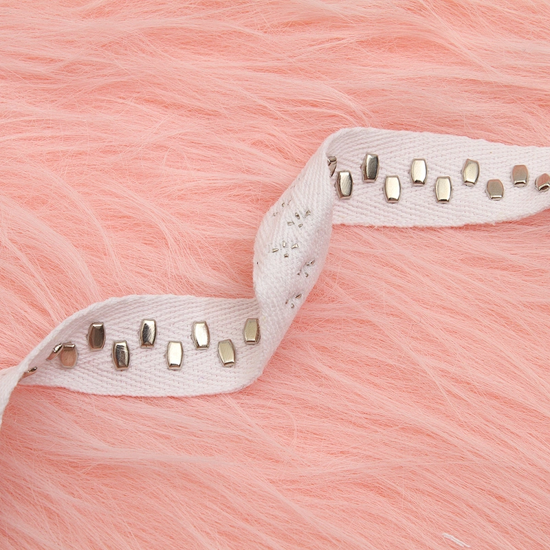 wholesale custom Studs beaded ribbon trim ribbon handmade Copper beads sew on Clothes Design Rivets Trims