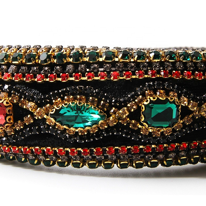 Manufacturer of direct colored beads with multi - colored gemstone hand sewn stylish temperament latest style hair hoops baroque