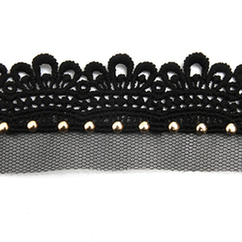Wholesale 4cm Size Studs trim ribbon diy handmade costume dress sewing bead lace trim Design Rivets Trims