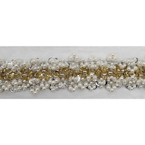 kavatar  wholesale new Handmade Bead lace Embroidered Tulle Trim wedding with Accessories Beads Rhinestones