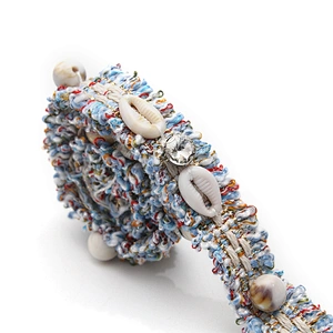 Shell shape Wholesale Personalized Multi lace trim pearl Embroidery Ribbon Cotton Ribbon trims and garment accessories
